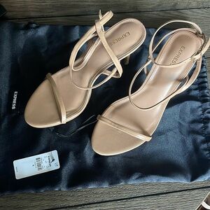 Express nude ankle strap heels